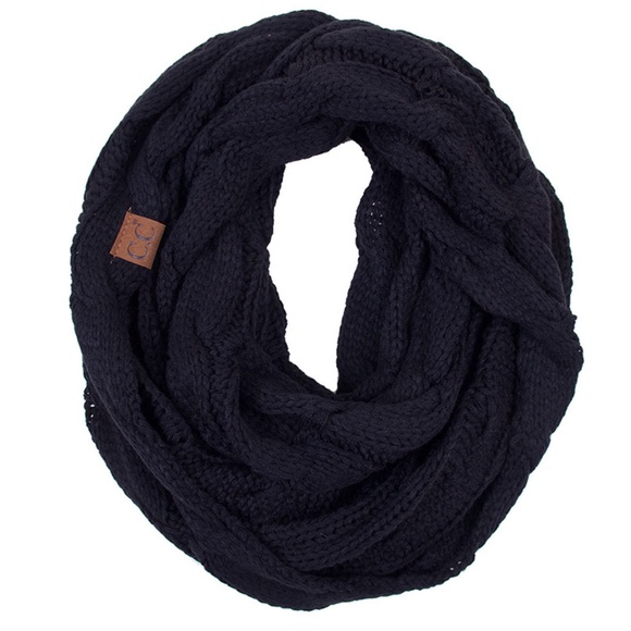 C.C 3pc Knit Warm Pom Beanie Gloves Scarves Set